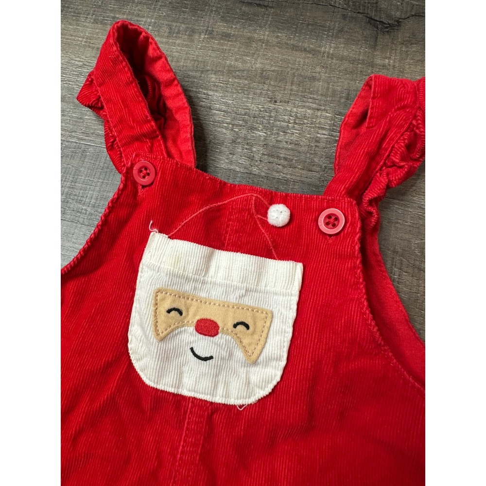 Carters Baby Girls Red Corduroy Santa Claus Christmas Jumper Dress 18M 1J258410